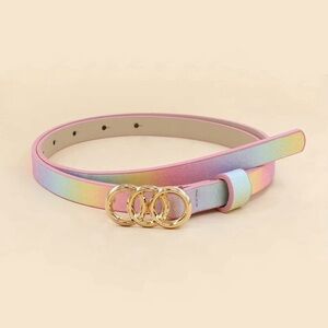 Pastel Rainbow Belt with Gold Rings